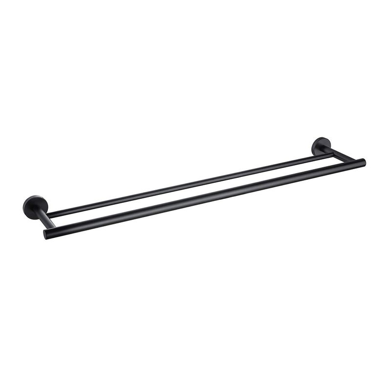 Miyili Double Bath Towel Bar 30-Inch Matte Black Stainless Steel Hand Towel Rack for Bathroom Wall Mount, A01B75B - Image 1